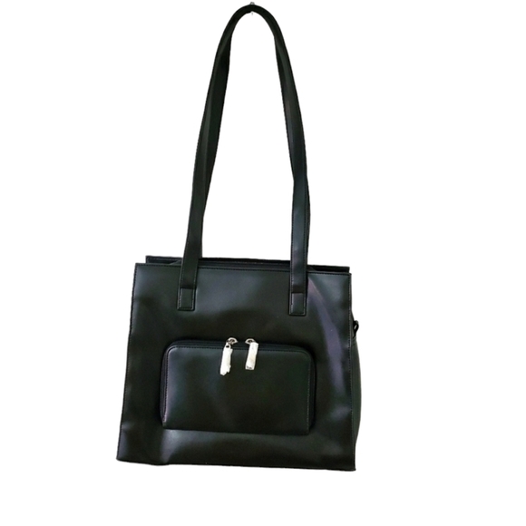 Tasba Genuine Leather Shoulder Bag Black‎ NWT - Picture 1 of 10